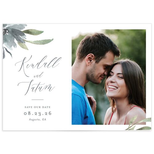 Breezy Botanical Save the Date Cards - French Blue