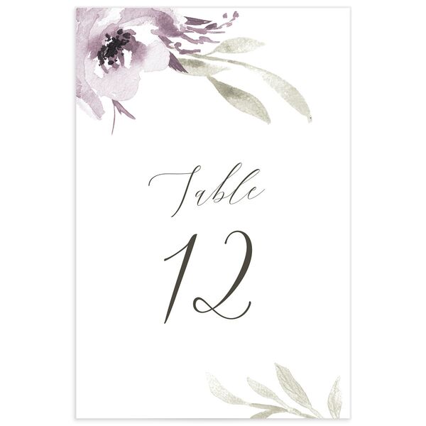 Breezy Botanical Table Numbers front in Jewel Purple