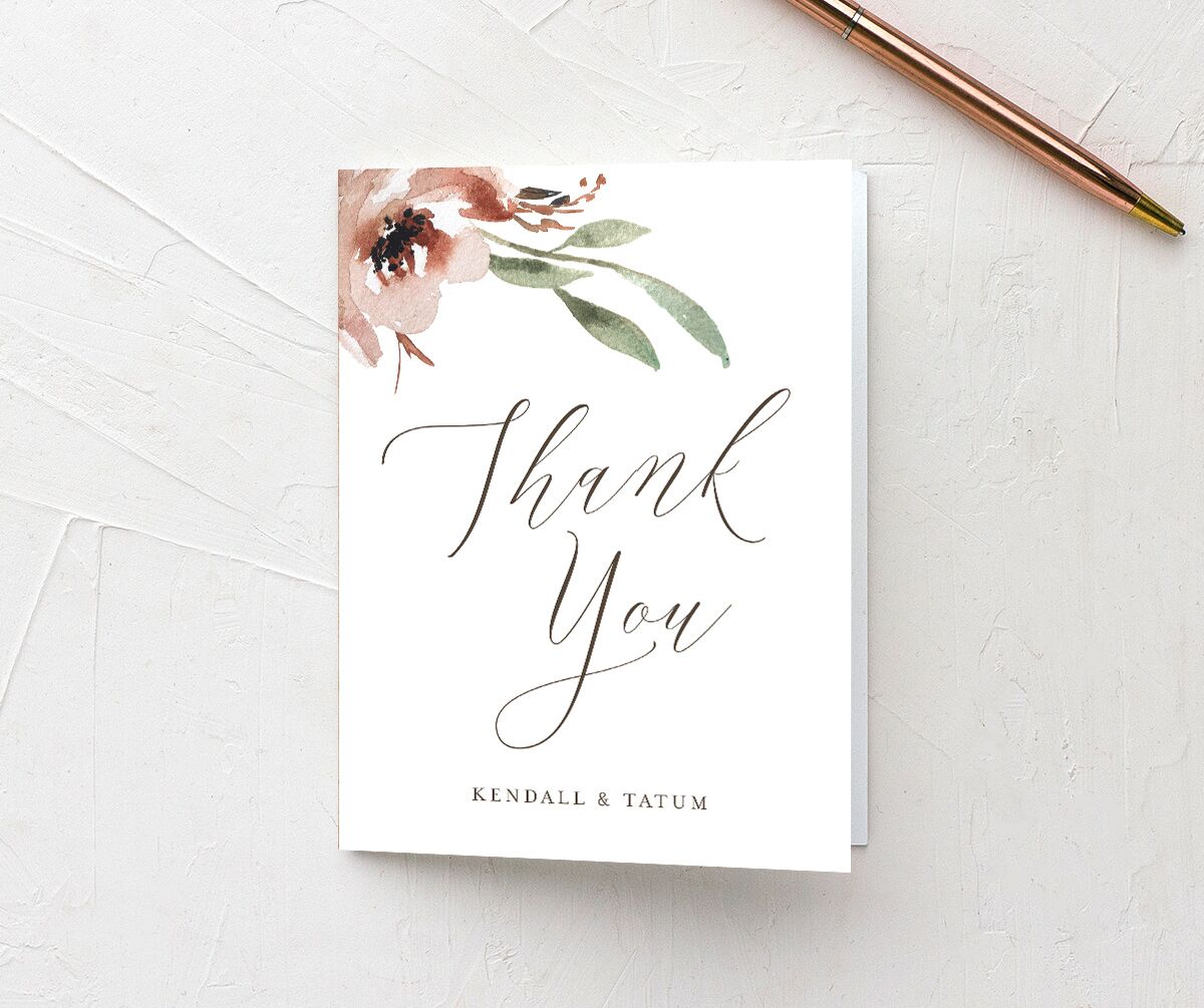 Breezy Botanical Thank You Cards front in Walnut