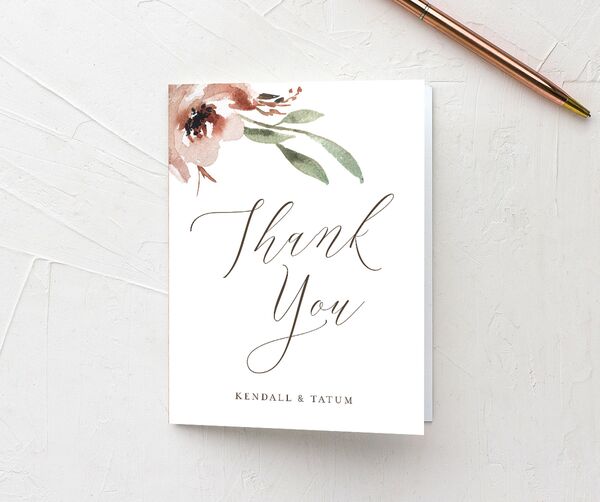 Breezy Botanical Thank You Cards front in Walnut