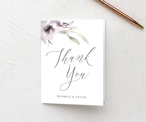 Breezy Botanical Thank You Cards front in Jewel Purple