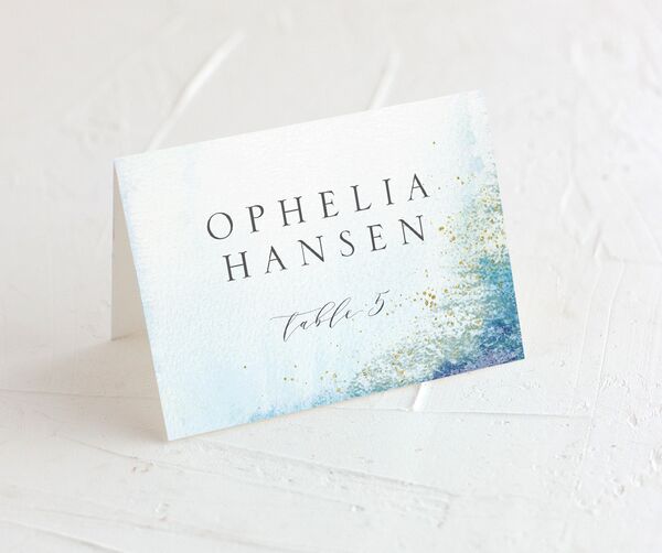Natural Glamour Place Cards front in Blue