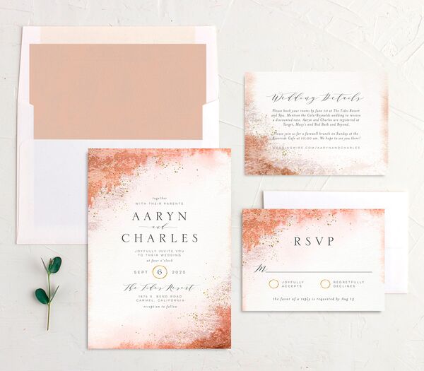 Natural Glamour Wedding Invitations suite in Pumpkin