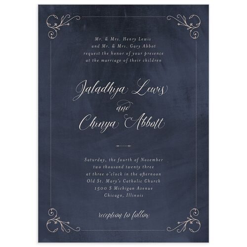 Vintage Luxe Wedding Invitations - Royal Blue