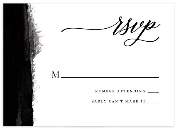Artistic Script Wedding Response Cards front in Midnight