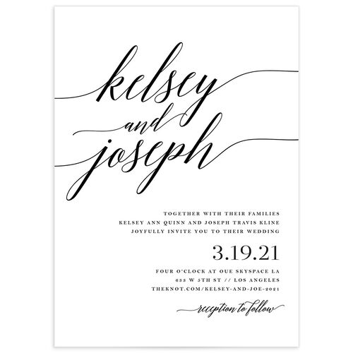 Artistic Script Wedding Invitations - Midnight