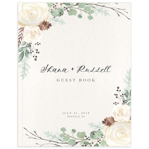 Homespun Floral Wedding Guest Book