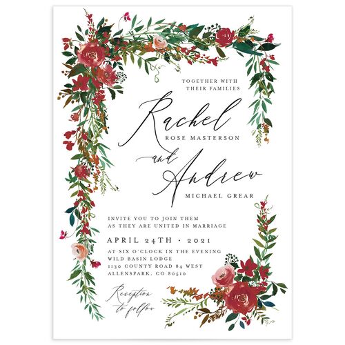 Cascading Altar Wedding Invitations - Deep Claret