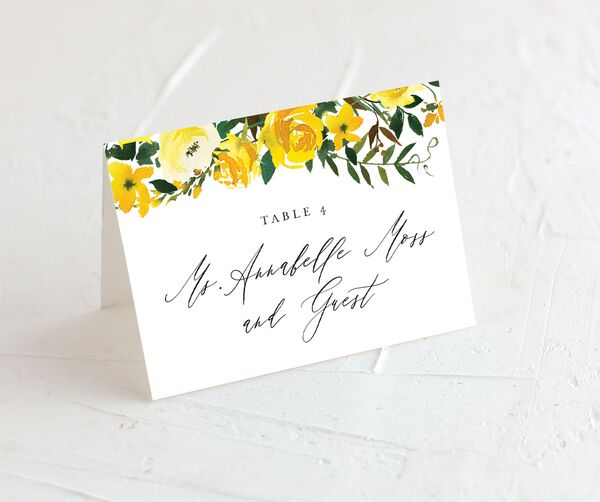 Brilliant Blooms Place Cards front in Pure White
