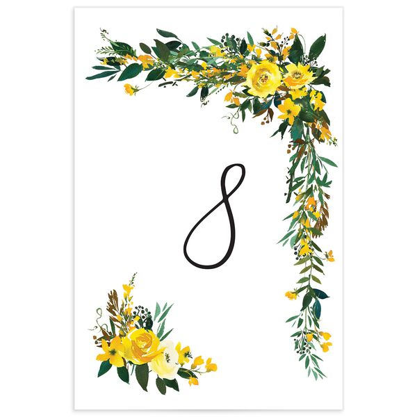 Brilliant Blooms Table Numbers front in Pure White