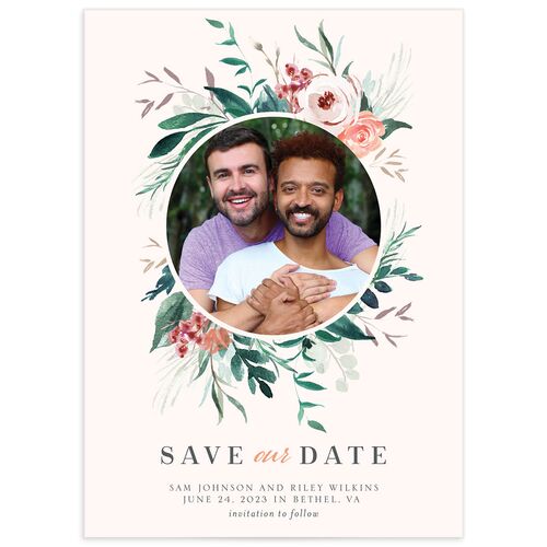 Elegant Wreath Save the Date Cards