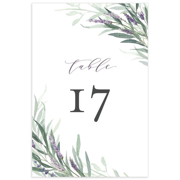 Herbal Romance Table Numbers front in Jewel Purple