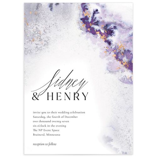 Painted Ethereal Wedding Invitations - Jewel Purple