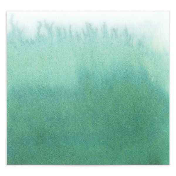 Ethereal Watercolor Envelope Liners front in Jewel Green