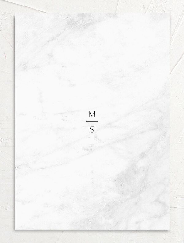 Minimal Marble Save the Date Cards back in Silver