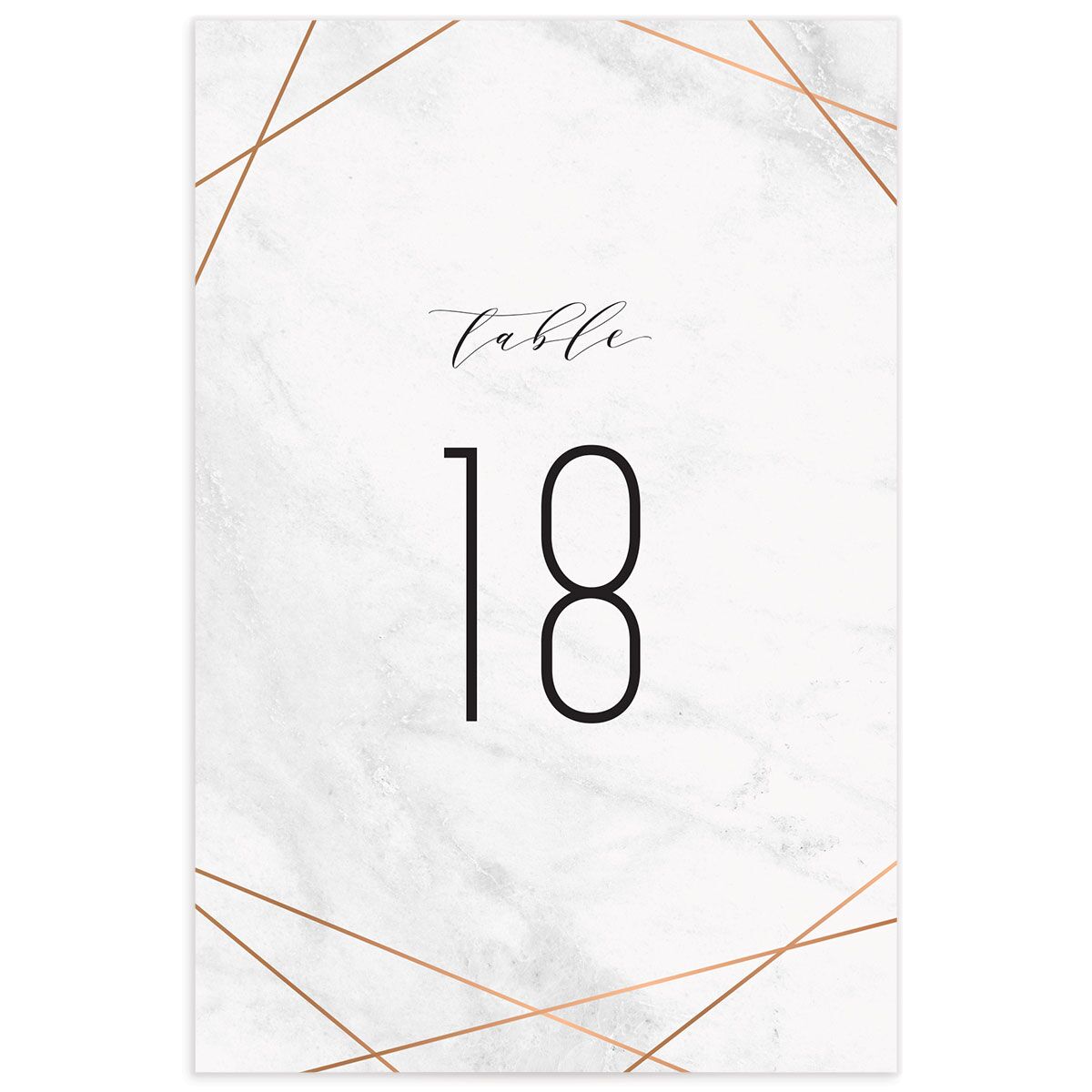 Minimal Marble Table Numbers front in Silver