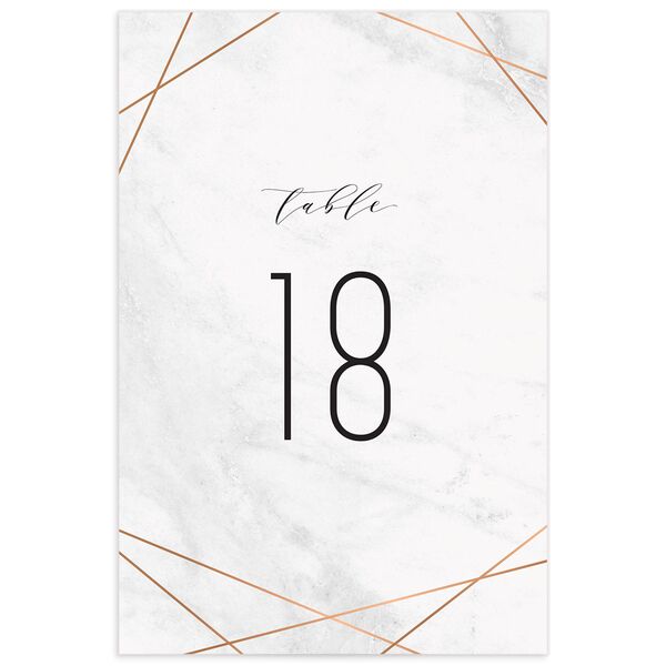 Minimal Marble Table Numbers front in Silver