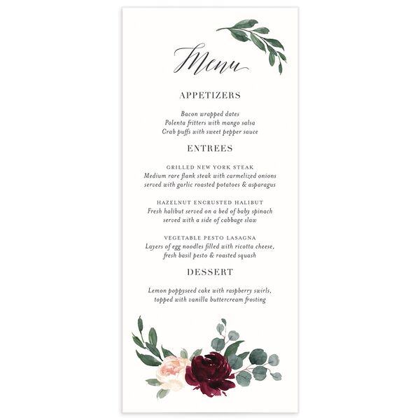 Rose Band Menus front in Ruby