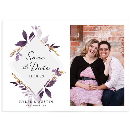 Watercolor Foliage Save the Date Cards