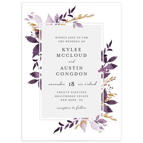 Watercolor Foliage Wedding Invitations