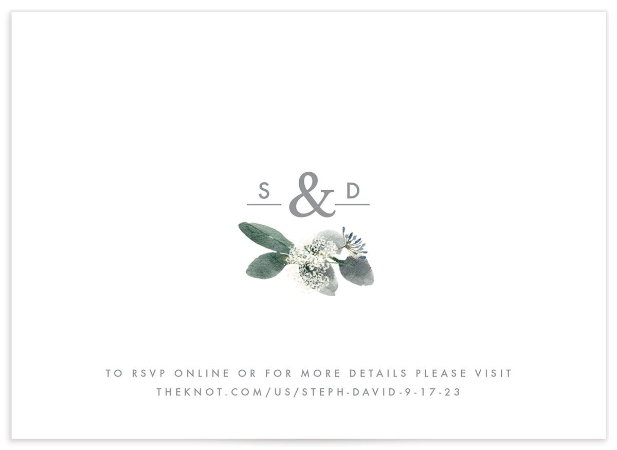 Earthy Flora Wedding Response Cards back in Pure White