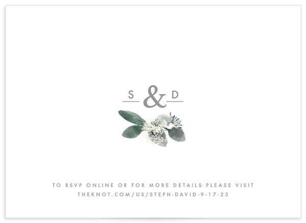 Earthy Flora Wedding Response Cards back in Pure White