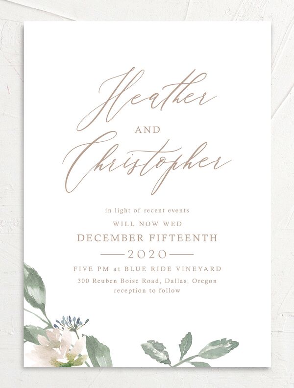 Watercolor Floral Change the Date Cards front in Rose Pink