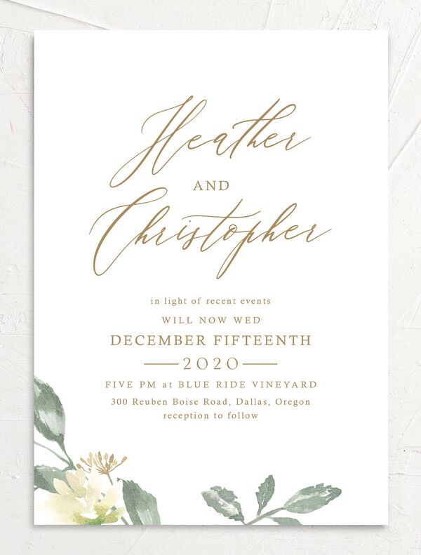 Watercolor Floral Change the Date Cards front in Lemon