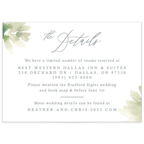 Watercolor Floral Wedding Enclosure Cards