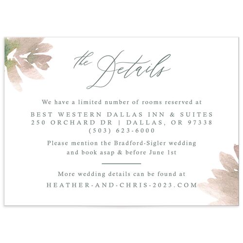 Watercolor Floral Wedding Enclosure Cards