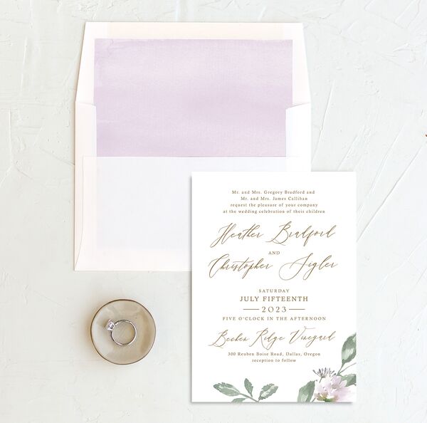 Watercolor Floral Envelope Liners envelope-and-liner in Lilac