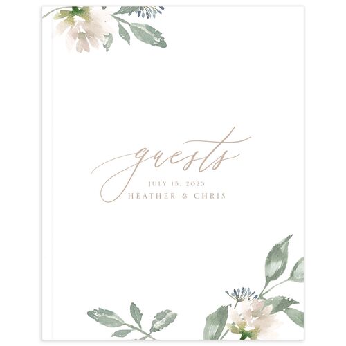 Watercolor Floral Wedding Guest Book - Rose Pink