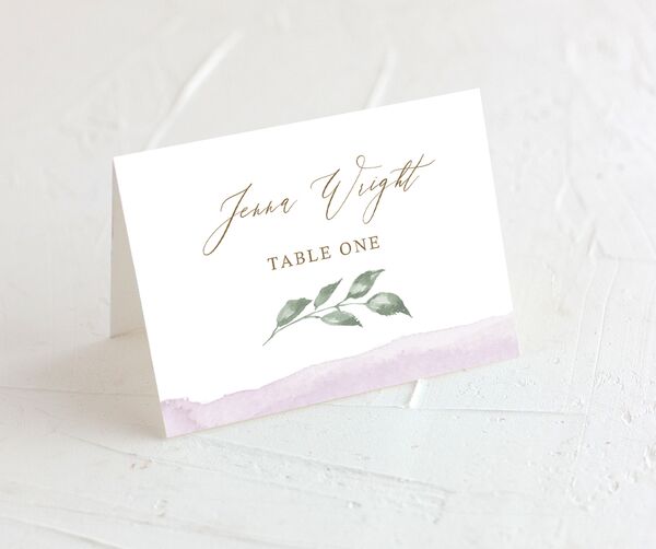 Watercolor Floral Place Cards front in Lavender