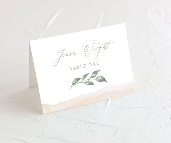 Watercolor Floral Place Cards front in Rose Pink