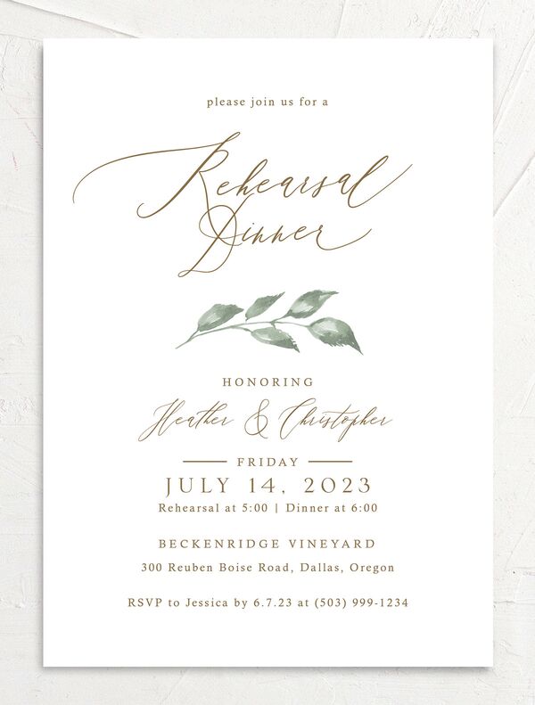 Watercolor Floral Rehearsal Dinner Invitations front in Lilac