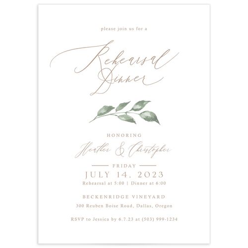 Watercolor Floral Rehearsal Dinner Invitations - Rose Pink
