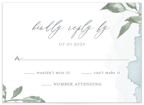 Watercolor Floral Wedding Response Cards [object Object] in Blue