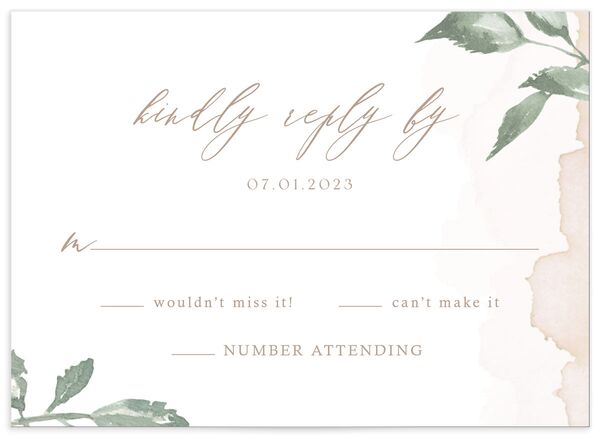 Watercolor Floral Wedding Response Cards back in Rose Pink
