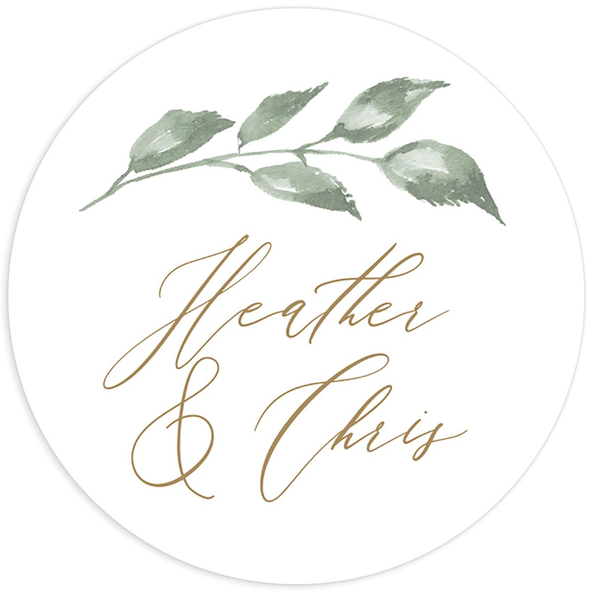 Watercolor Floral Wedding Stickers front in Yellow