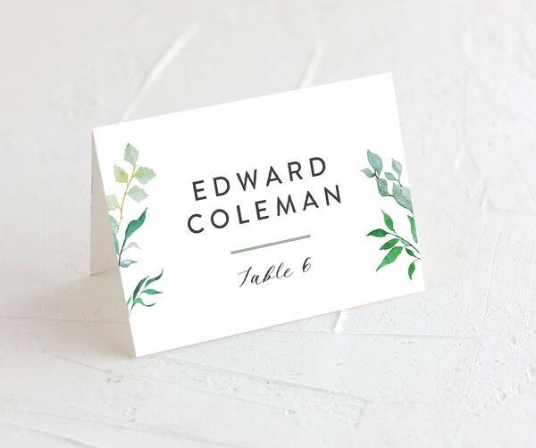 Bold Botanical Place Cards front in Jewel Green
