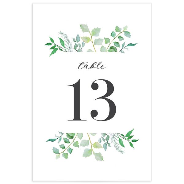 Bold Botanical Table Numbers front in Jewel Green