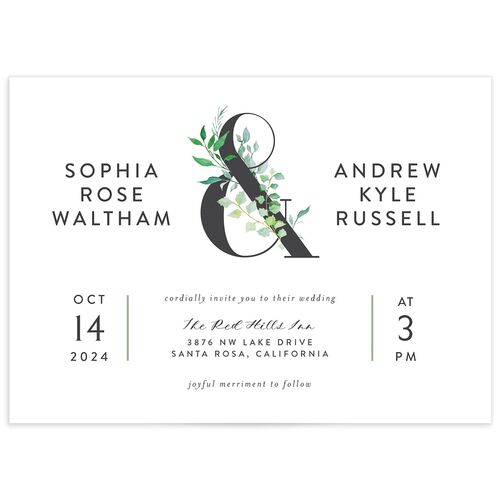 Bold Botanical Wedding Invitations - Green