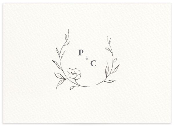 Minimalist Branches Wedding Response Cards back in Silver