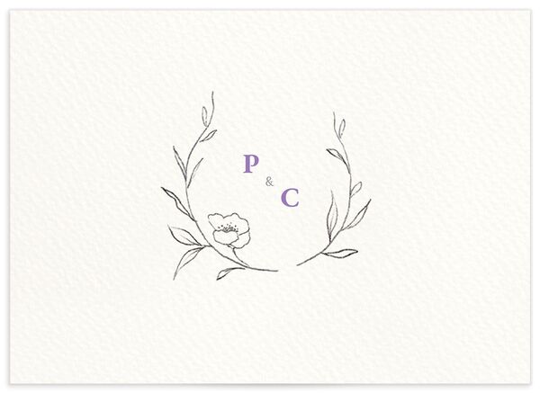 Minimalist Branches Wedding Response Cards back in Lilac