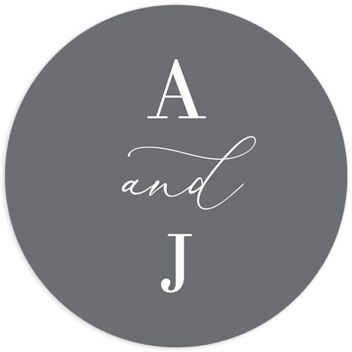 Romantic Calligraphy Wedding Stickers - Silver