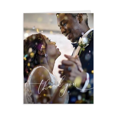 Romantic Calligraphy Thank You Cards - Silver
