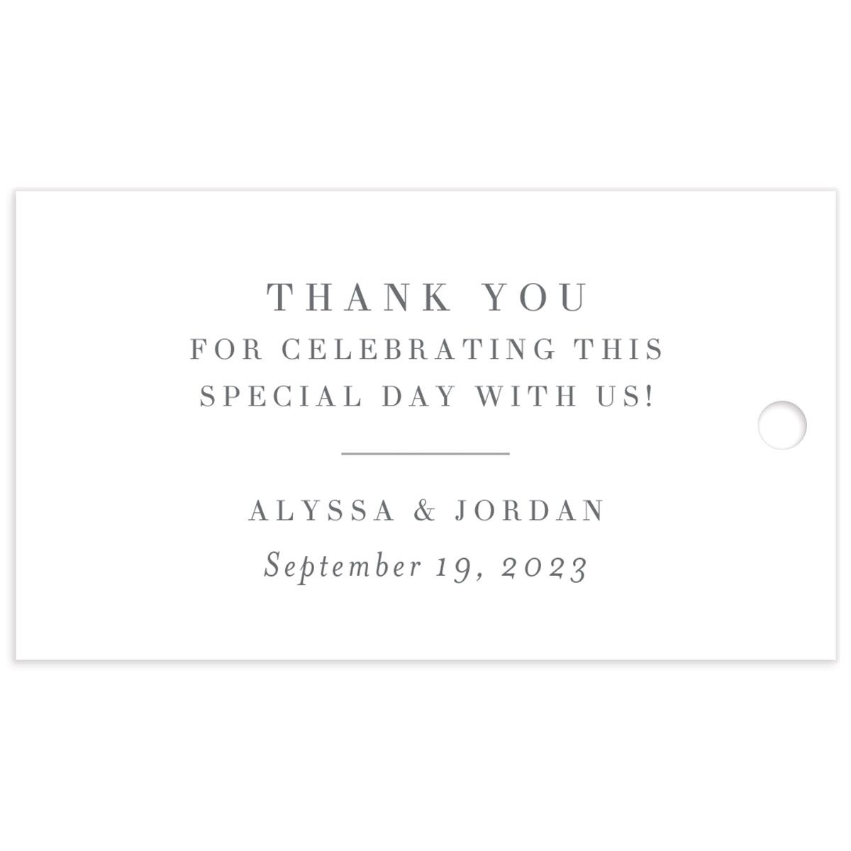 Elegant Calligraphy Favor Gift Tags back in Silver