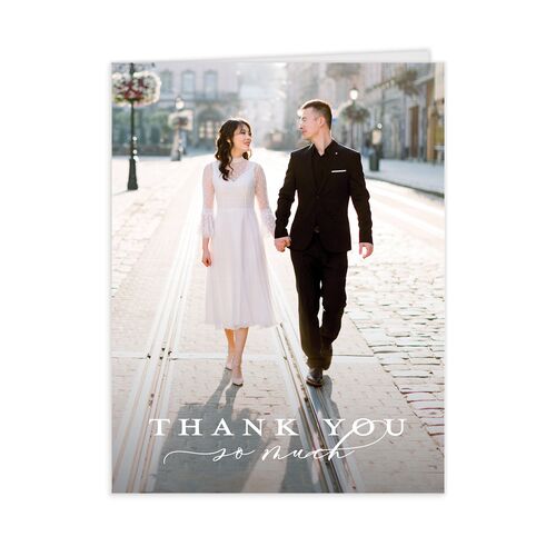 Natural Monogram Thank You Cards - Midnight Navy