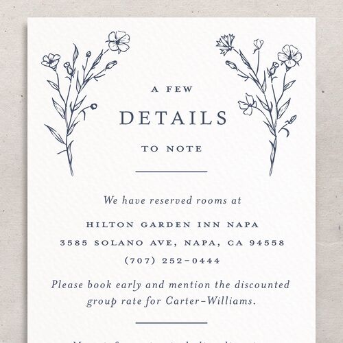 Illustrated Floral Wedding Enclosure Cards