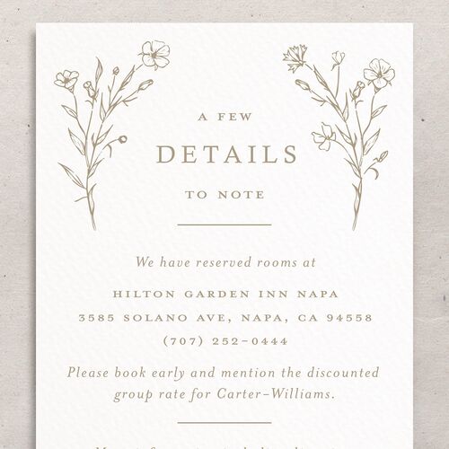 Illustrated Floral Wedding Enclosure Cards